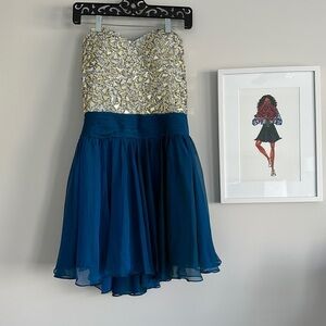 La Femme Blue Party Dress Sz 4